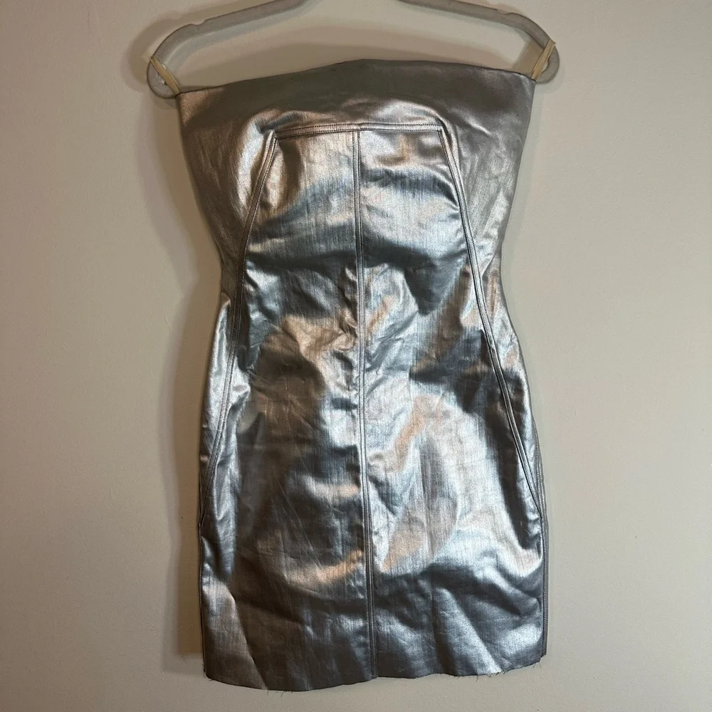 Rick Owens Strobe FW22 Silver Bustier Dress – Goddess in Chrome - Picture 2 of 16